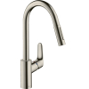 Кухонный комплект мойка со смесителем Hansgrohe  S520-F345 + Смеситель Hansgrohe Focus M41, серый камень-сталь 43358800