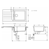 Кухонный комплект мойка со смесителем Hansgrohe S520-F345 + Смеситель Hansgrohe Focus M41, чёрный графит- чёрный мат 43358670