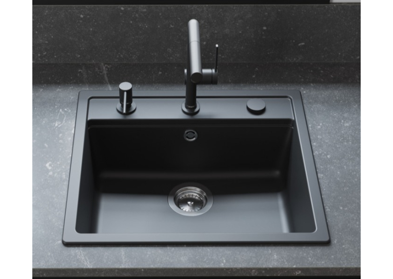 Кухонный комплект мойка со смесителем Hansgrohe S520-F510 + Смеситель Hansgrohe Talis M54, чёрный графит-чёрный 43359670