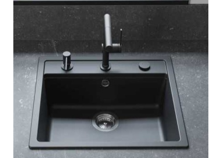 Кухонный комплект мойка со смесителем Hansgrohe  S520-F510 + Смеситель Hansgrohe Talis M54, чёрный графит-сталь  43359800