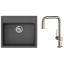 Кухонный комплект мойка со смесителем Hansgrohe  S520-F510 + Смеситель Hansgrohe Talis M54, чёрный графит-сталь  43359800
