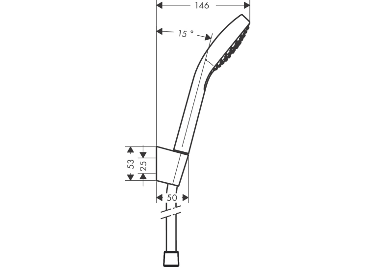 Ручний душ Hansgrohe Croma Select E Vario Porter+тримач+шланг кольору білий 26413400
