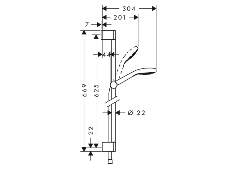 Душевой набор Hansgrohe Croma Select S Vario 0,65м 26562400