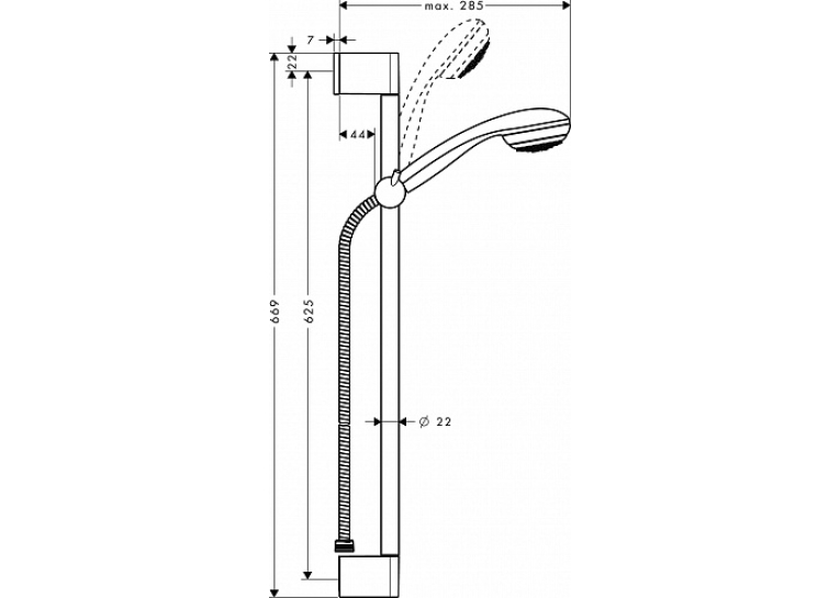 Душевой набор Hansgrohe Crometta 85 Multi , 0,65 м 27767000
