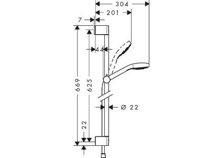 Душовий набір Hansgrohe Croma Select S 0,65м цв білий хром 26564400