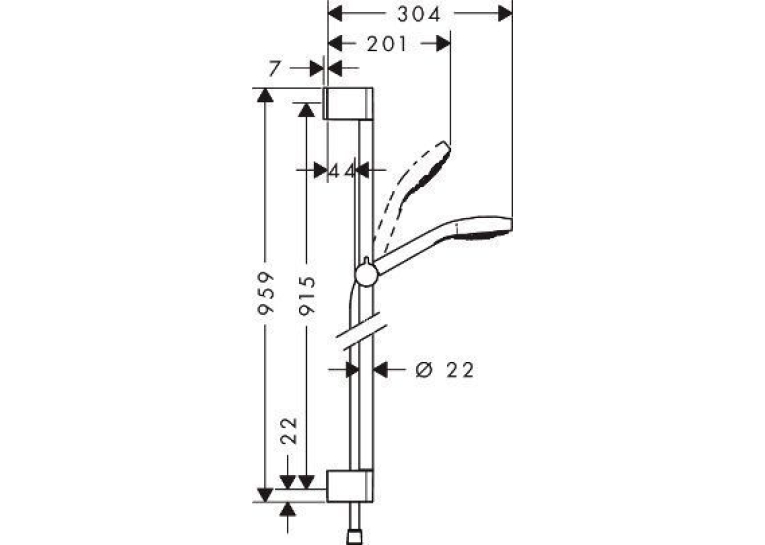 Душевой набор Hansgrohe Croma Select S Vario 0,90м 26572400