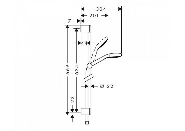 Душовий набір Hansgrohe Croma Select E Vario 0,65м 26582400