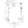 Душова система Hansgrohe Croma 220 Showerpipe + термостат 27185000