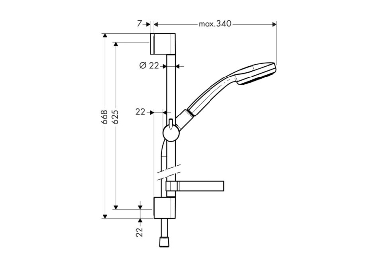 Душовий набір Hansgrohe Croma 100 0,65м 27717000