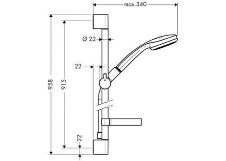  Душовий набір Hansgrohe Croma 100 0,9м 27724000