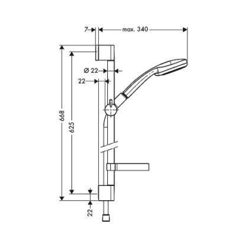 Душевой набор Hansgrohe Croma 100 Multi 0,65м 27775000