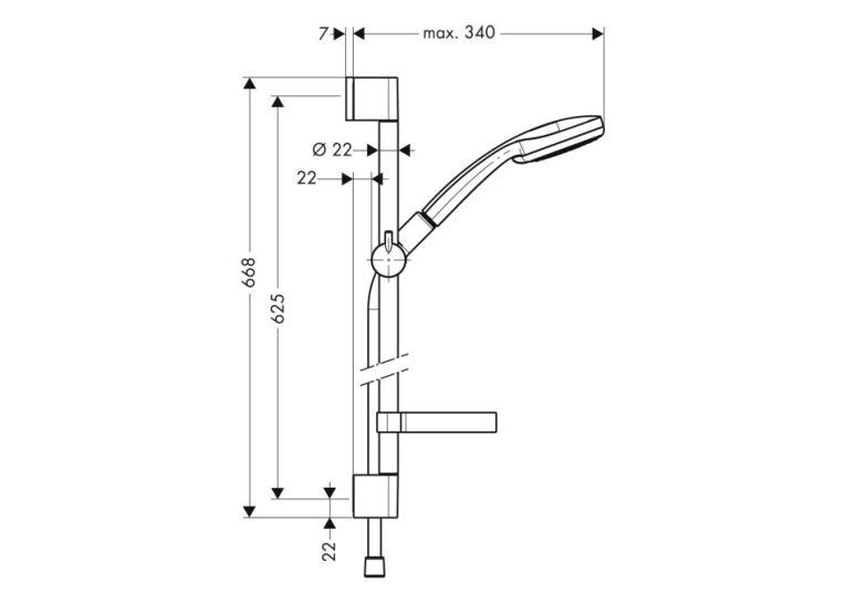 Душевой набор Hansgrohe Croma 100 Vario 0,65м +мыльница 27776000