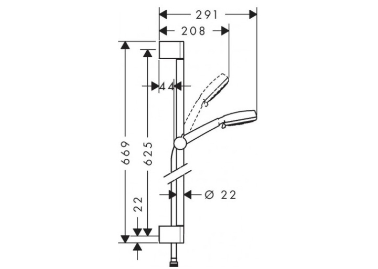 Душевой набор Hansgrohe Crometta 100 Multi  0,65 м 26650400