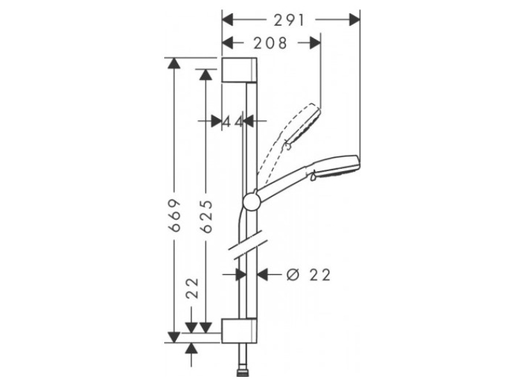 Душовий набір Hansgrohe Crometta 100 Vario 0,65м кол. білий хром 26651400