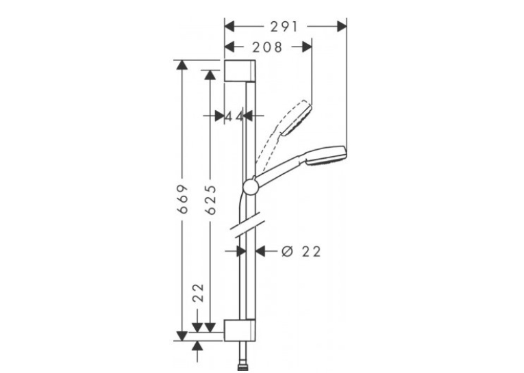 Душевой набор Hansgrohe Crometta  0,65м 26652400