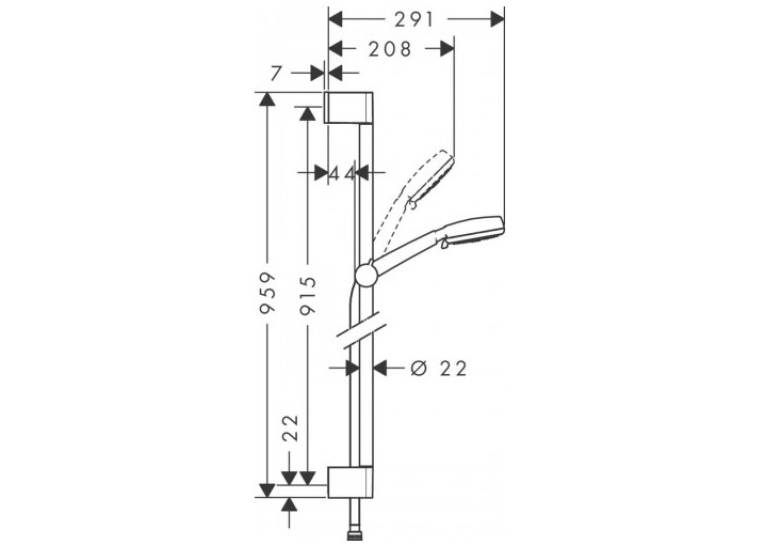 Душевой набор Hansgrohe Crometta 100 Multi Unica Set 0,90м 26656400