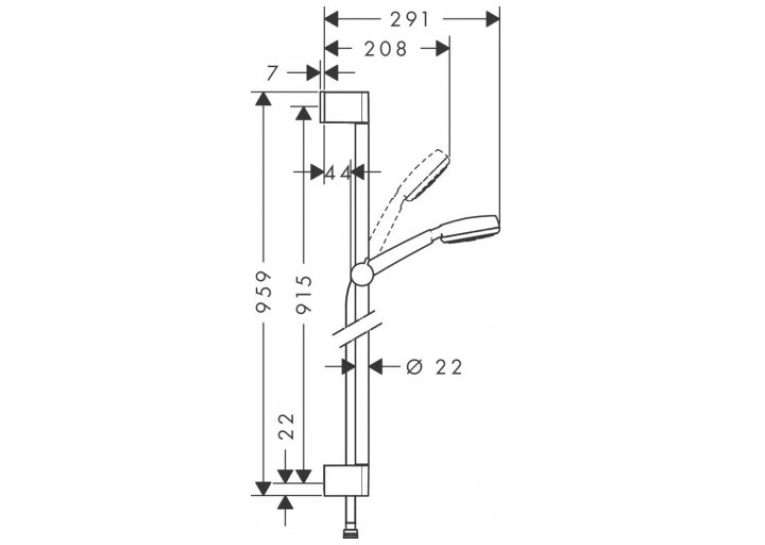 Душевой набор Hansgrohe Crometta 100  0,90м 26658400