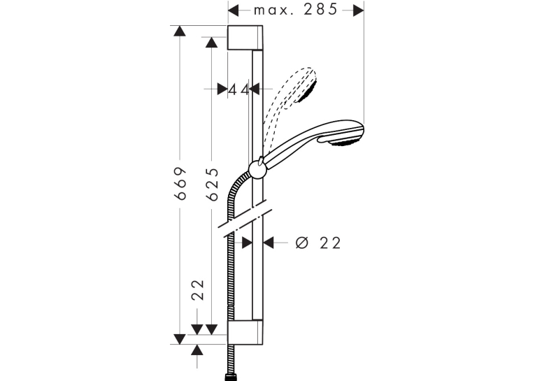 Душовий набір Hansgrohe Crometta 85 Vario/Unica 0,65 м 27763000