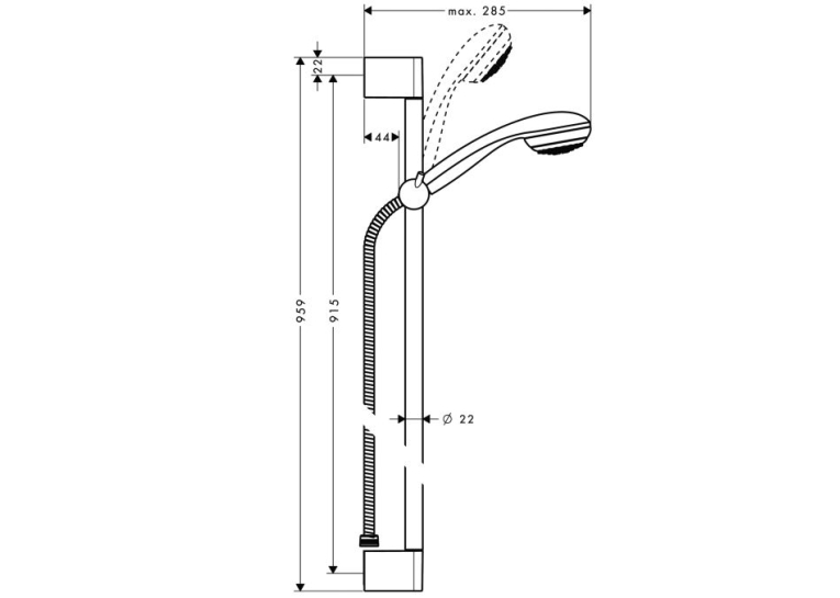 Душовий набір Hansgrohe Crometta 85 0,9 м 27729000