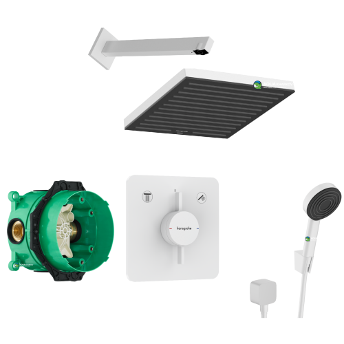 Душевой комплект білий матовий  Hansgrohe  DuoTurn Q   Pulsify Е 260 1jet   8в1 White   24330700