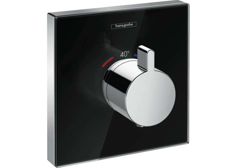 Термостат для душа Hansgrohe ShowerSelect Glass Highfow Black/Chrome 15734600