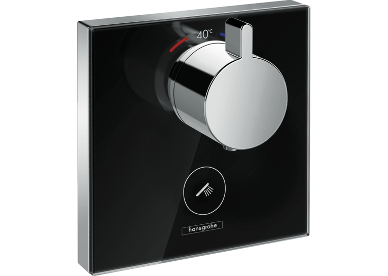 Термостат для душа Hansgrohe ShowerSelect Glass Highfow Black 15735600
