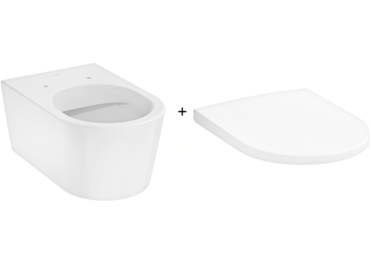 Унитаз подвесной Hansgrohe EluPura S 60193450 Rimless с сиденьем Soft Close 60148450 дюропласт
