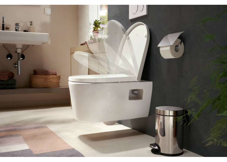 Унитаз подвесной Hansgrohe EluPura S 60193450 Rimless с сиденьем Soft Close 60148450 дюропласт