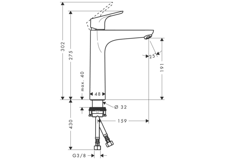  Змішувач для умивальника Hansgrohe Focus E2 (31518000)