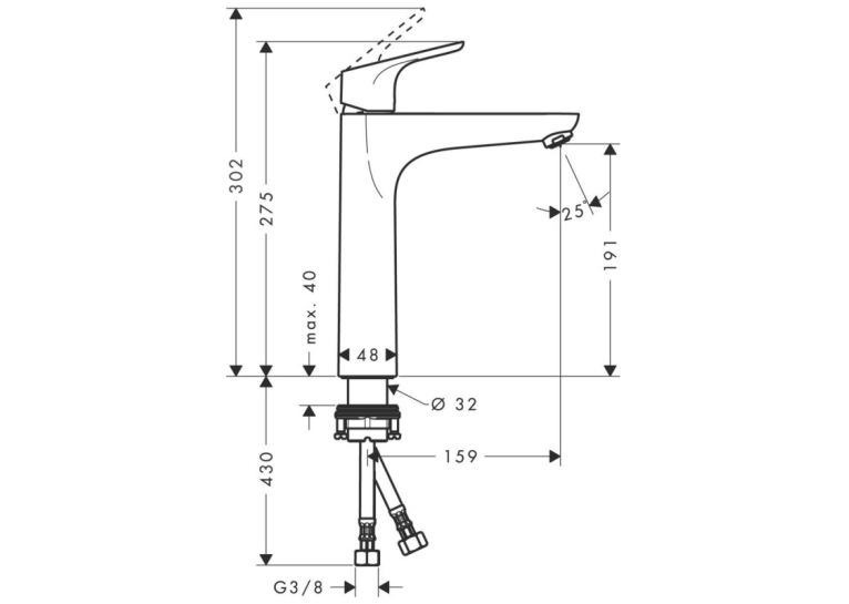  Змішувач для умивальника Hansgrohe Focus E2 (31518000)