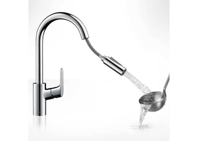 Смеситель для кухни однорычажный с выдвижным душем Hansgrohe Focus 31815000