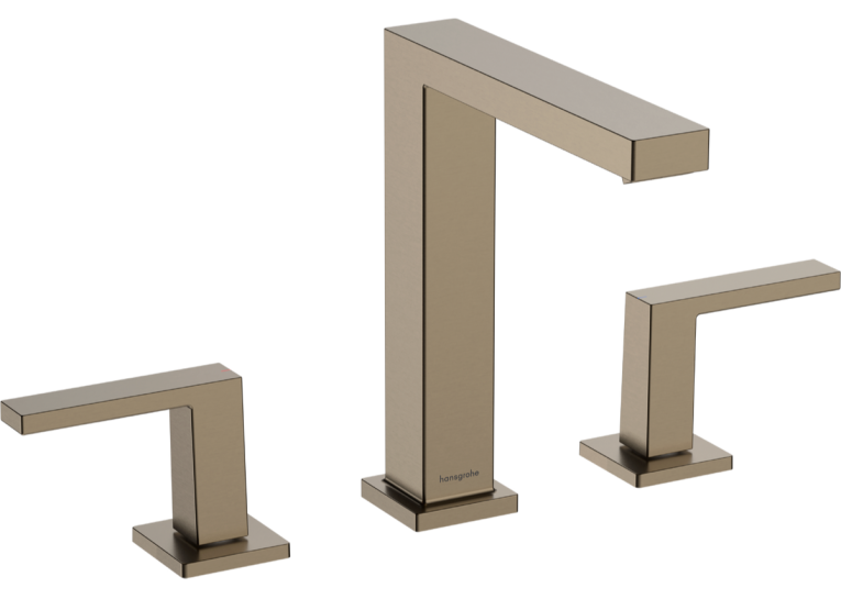 Смеситель Hansgrohe Tecturis E для умывальника на 3 отверстия, Brushed Bronze (73030140)