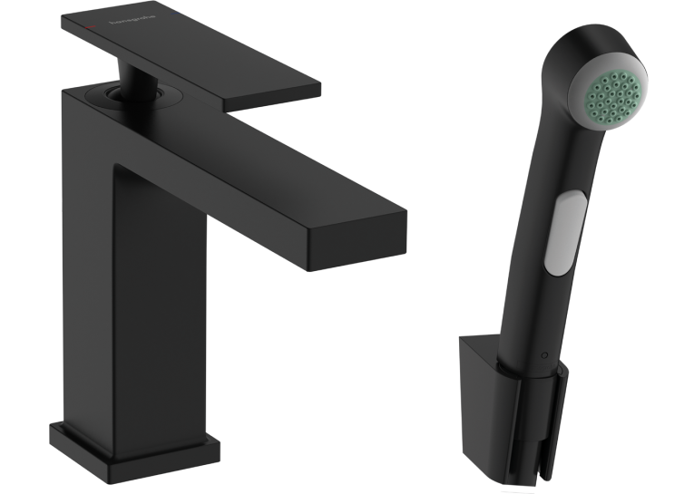 Змішувач Hansgrohe Tecturis E 110 для умивальника з гігієнічною лійкою, Matt Black (73210670)