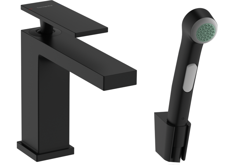 Змішувач Hansgrohe Tecturis E 110 для умивальника з гігієнічною лійкою, Matt Black (73210670)