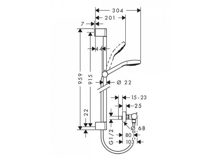 Душовий гарнітур Hansgrohe Croma Select E Vario, 26586400