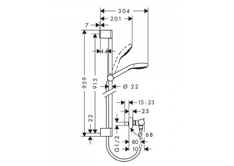 Душевой гарнитур Hansgrohe Croma Select E Vario, 26586400