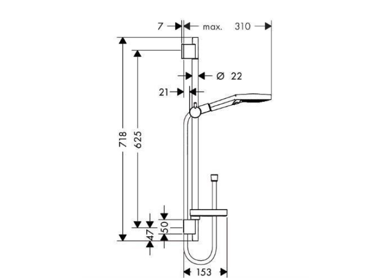 Душовий гарнітур Hansgrohe Raindance Select S, 26630000