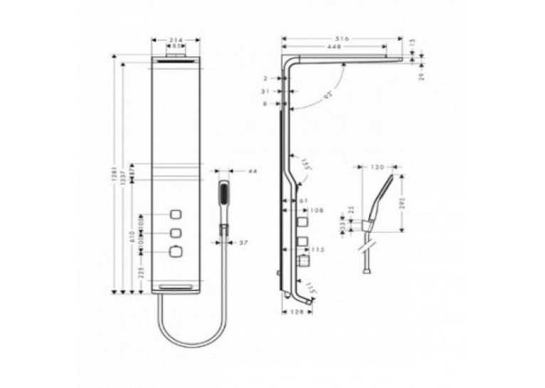  Душова система з термостатом Hansgrohe Raindance Lift, 27003400
