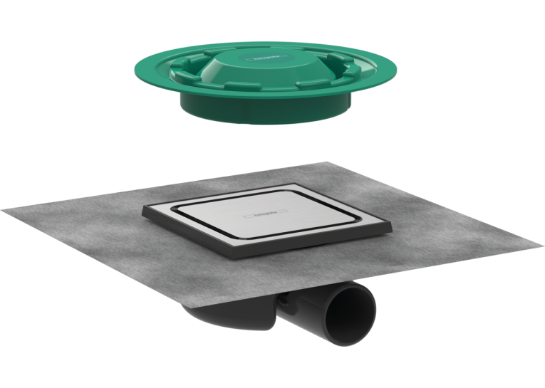 Точковий трап Hansgrohe "RainDrain Spot" 150x150х68 мм ø50 Brushed Stainless Steel 56055800