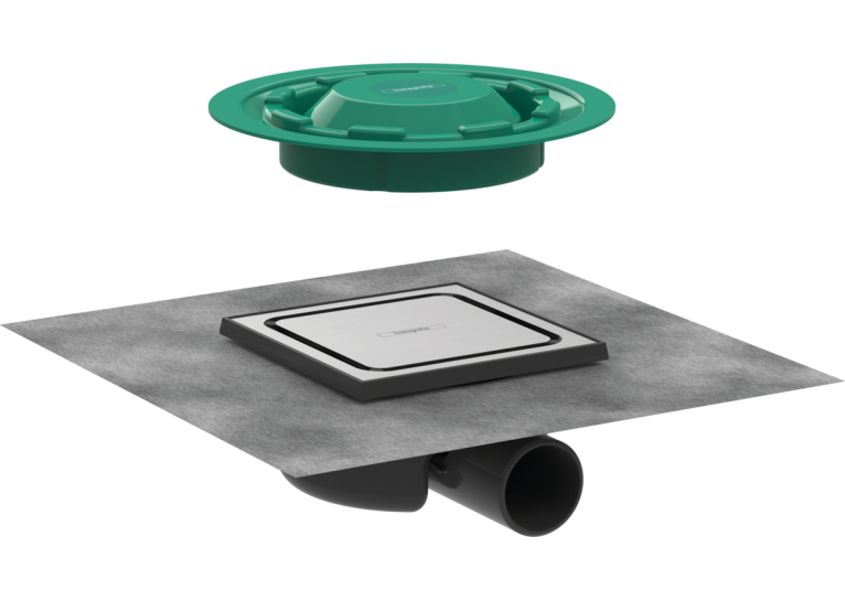Точковий трап Hansgrohe "RainDrain Spot" 150x150х68 мм ø50 Brushed Stainless Steel 56055800