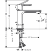 Змішувач Hansgrohe Rebris S 110  для умивальника з  д/к pop-up . Matt Black 72517670 (Пошкоджене пакування)