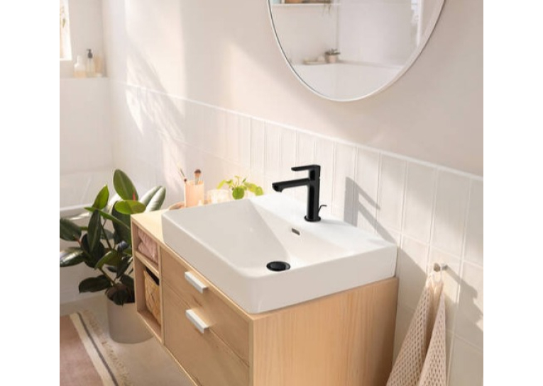 Змішувач Hansgrohe Rebris S 110  для умивальника з  д/к pop-up . Matt Black 72517670 (Пошкоджене пакування)