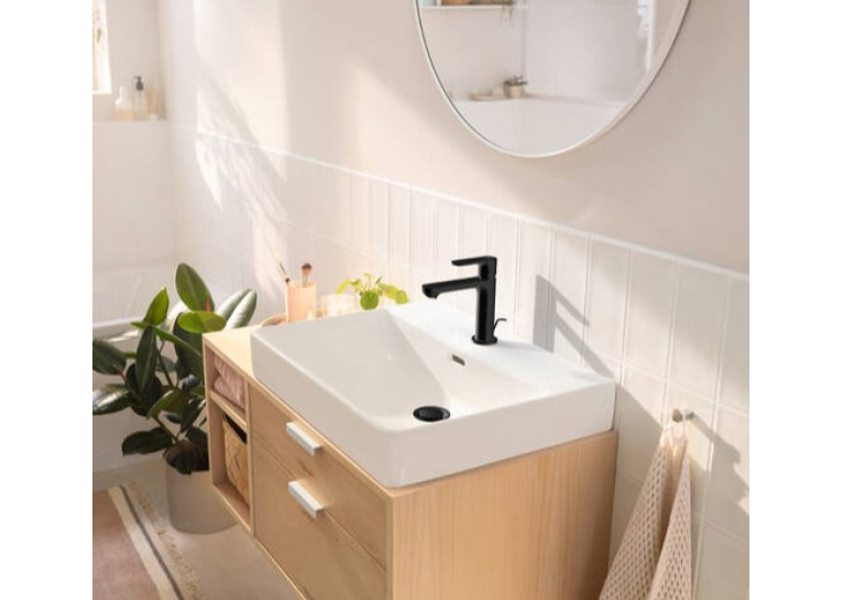 Змішувач Hansgrohe Rebris S 110  для умивальника з  д/к pop-up . Matt Black 72517670 (Пошкоджене пакування)