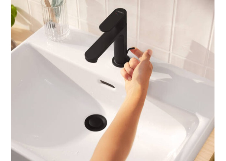 Смеситель Hansgrohe Rebris S 110 Coolstart для умывальника с д/к pop-up, Matt Black 72519670