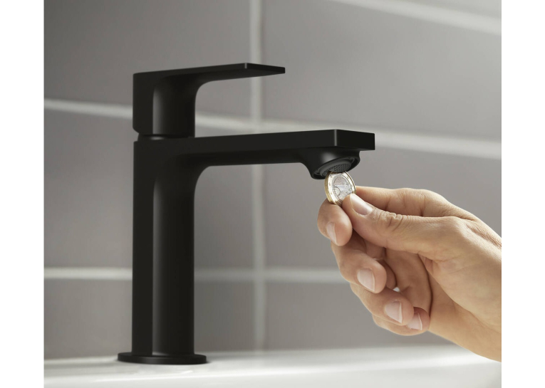 Змішувач Hansgrohe Rebris E 110  для умивальника з  д/к pop-up . Matt Black 72557670