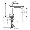 Змішувач Hansgrohe Rebris E 110  для умивальника з  д/к pop-up . Matt Black 72557670