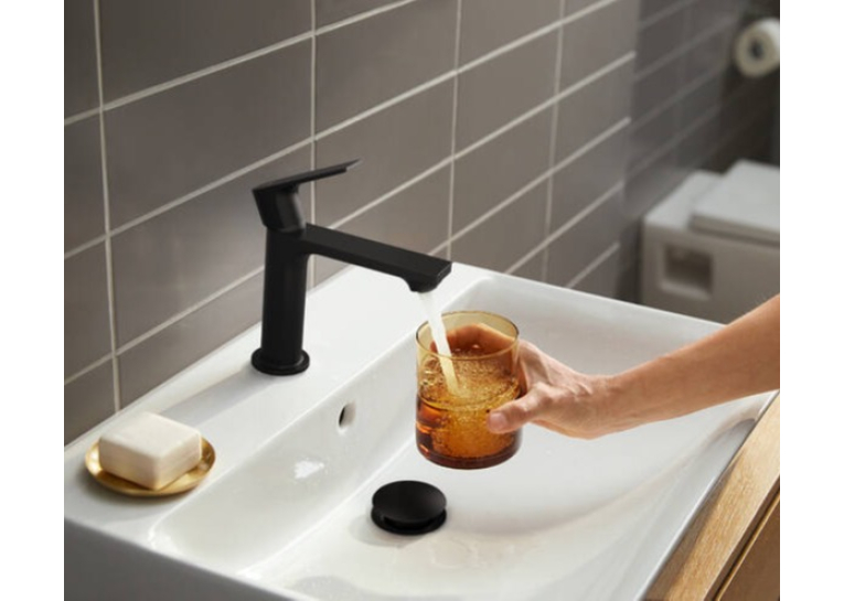 Змішувач Hansgrohe Rebris E 110 Coolstart для умивальника без д/к. Matt Black 72560670