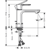 Смеситель Hansgrohe Rebris S 110 Coolstart EcoSmart+ для умывальника с д/к pop-up. Matt Black 72588670