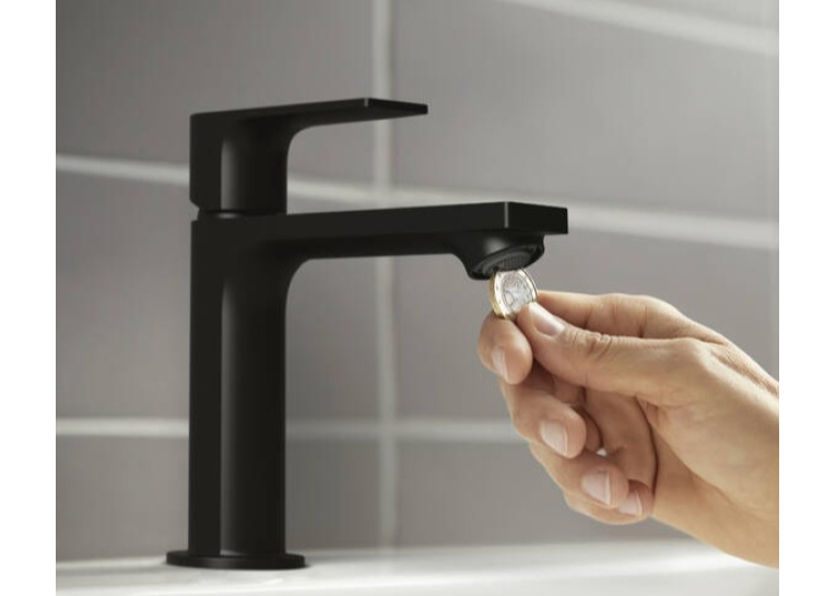 Смеситель Hansgrohe Rebris E 110 Coolstart EcoSmart+ для умывальника с д/к pop-up. Matt Black 72589670