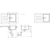 Кухонная мойка Hansgrohe S52, гранит, прямоугольник, с крылом, 840х480х190мм, чаша – 2, накладная, S520-F345, черный графит